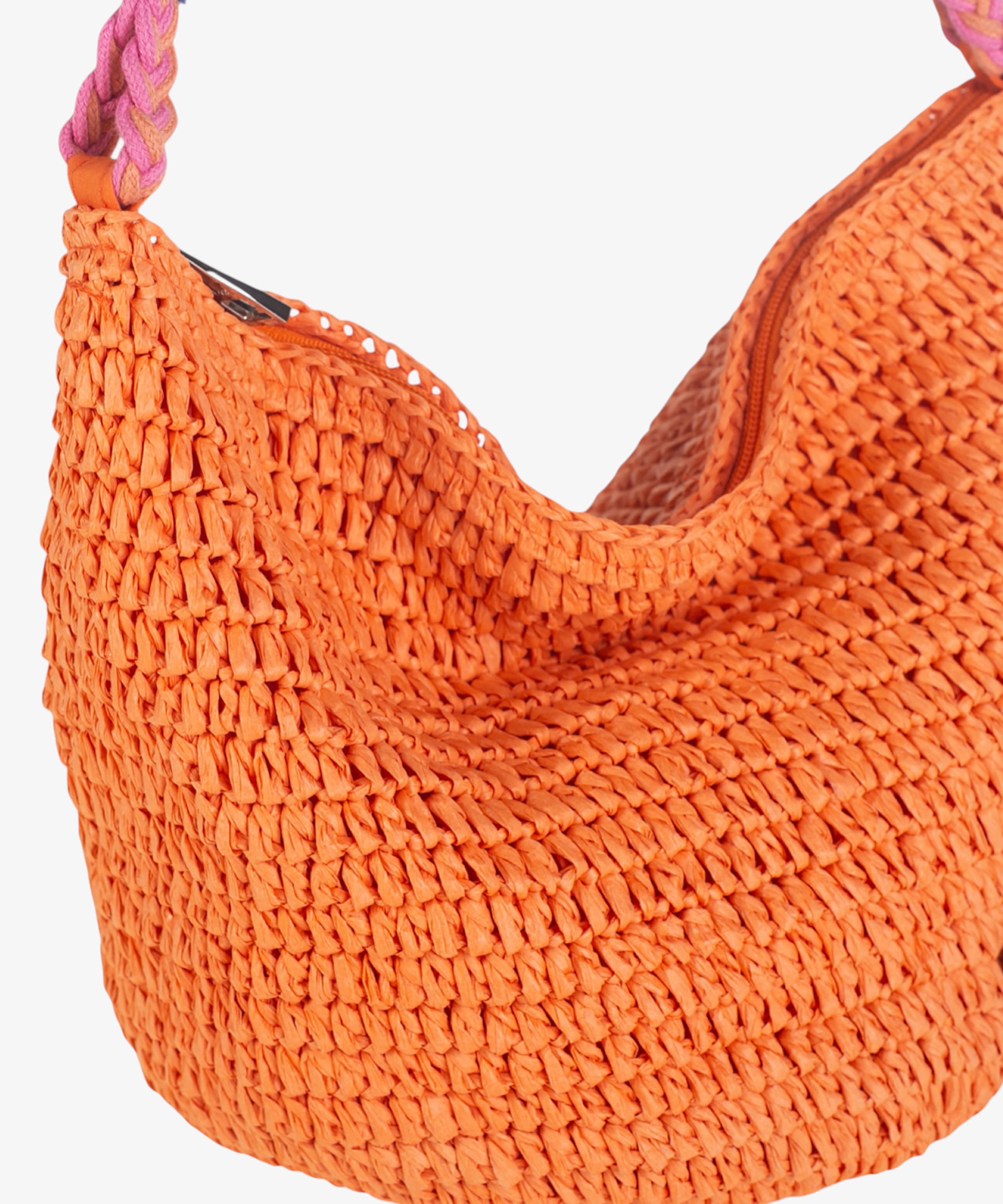 kbas-hobo-fibra-natural-con-cremallera-color-naranja-bolso-de-hombro image 4