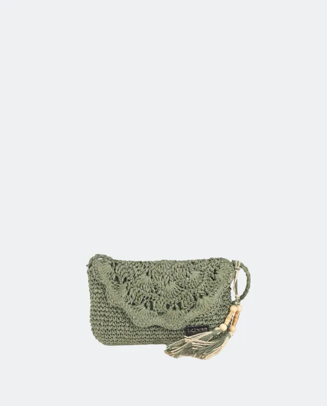 cartera-bandolera-kbas-de-fibra-natural-con-cremallera-kaki image 1