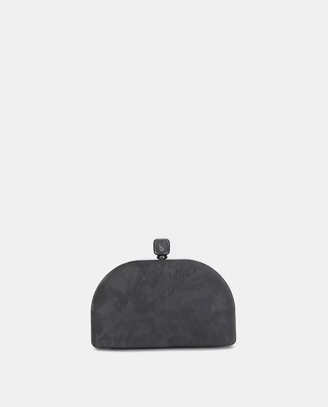 abbacino-clutch-terciopelo-gris-media-luna-bolso-fiesta image 1