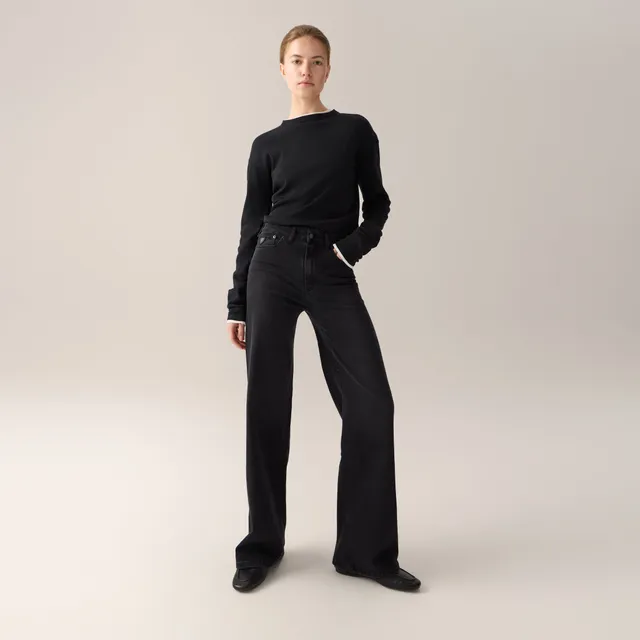 lois-palazzo-jeans-anchos-de-tiro-medio-en-negro image 1