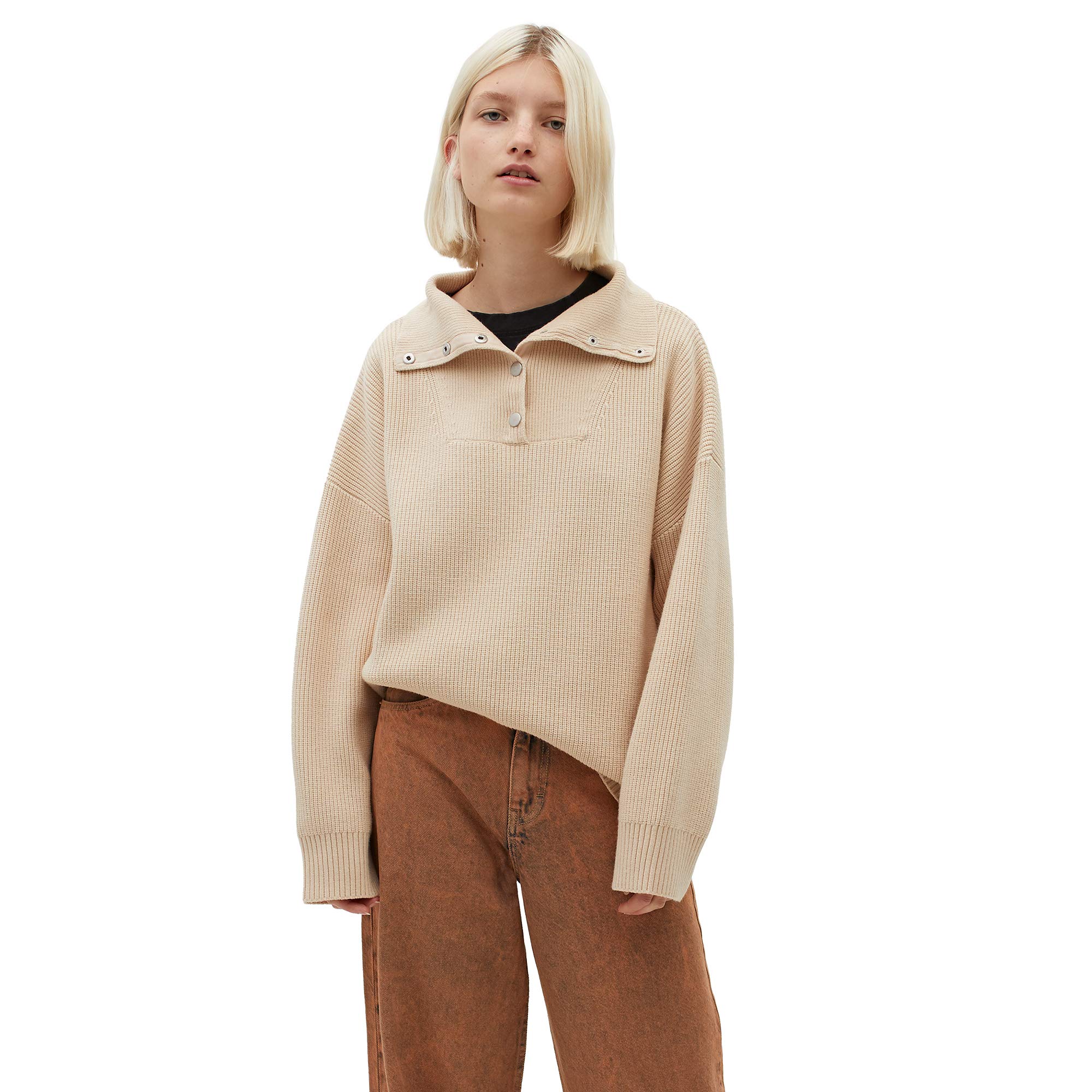 parfois-jersey-de-punto-cuello-alto-con-botones-mujer image 4