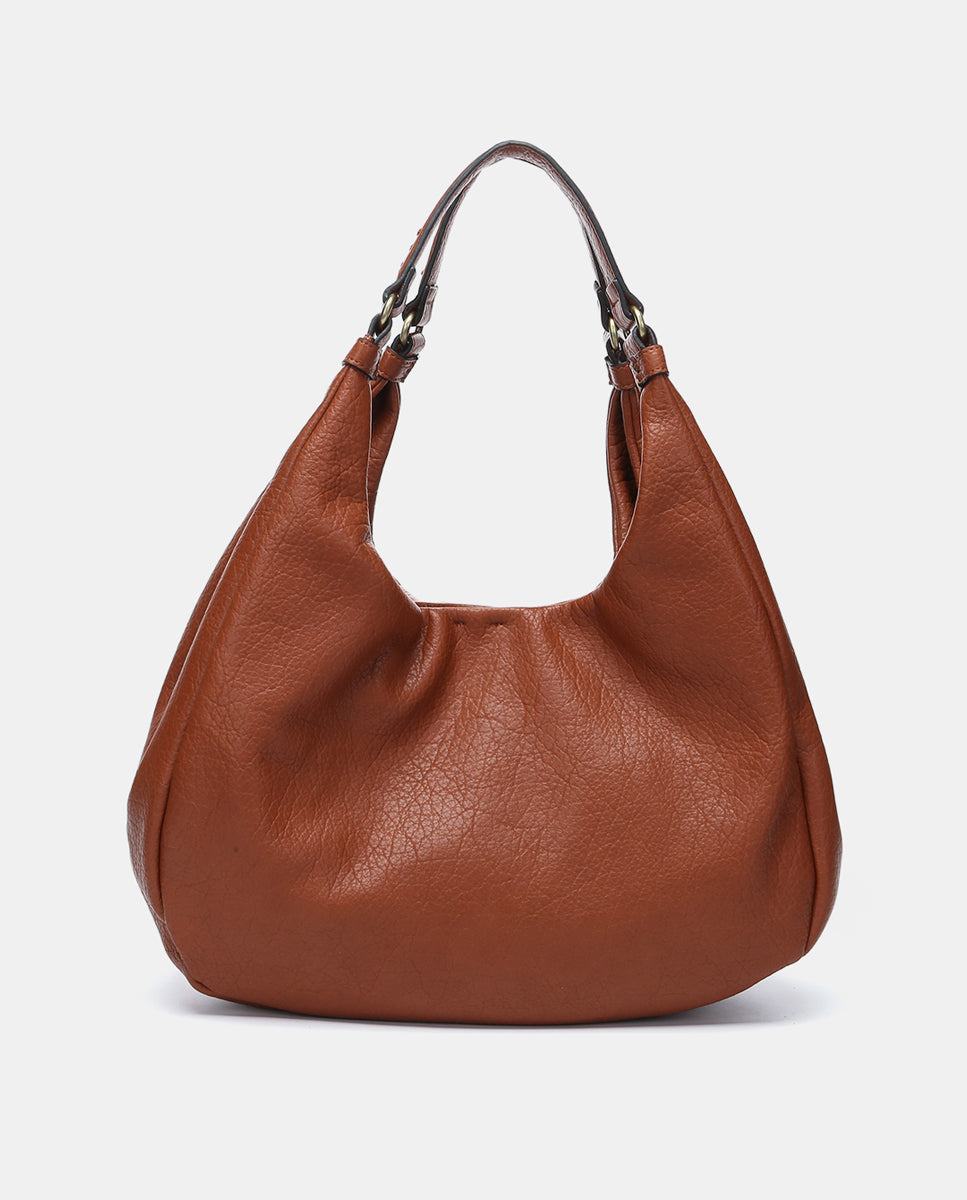 abbacino-bolso-de-hombro-hobo-materiales-reciclados-cognac image 3