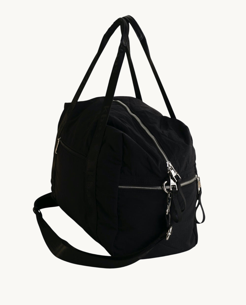 bolsa-bowling-kbas-de-nylon-negra-42-x-21-x-28-cm-con-asa-de-hombro-y-bandolera image 2