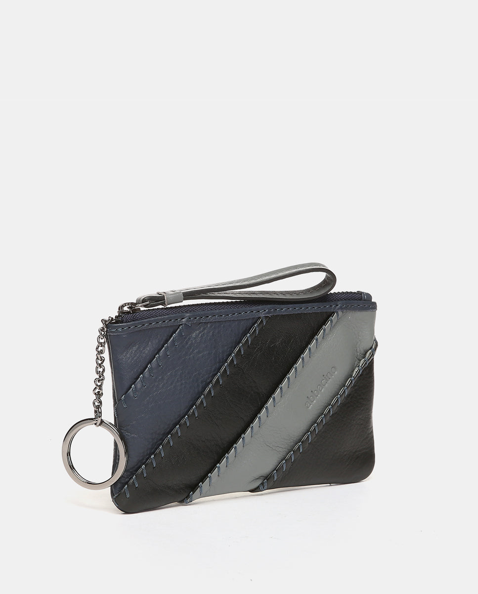 abbacino-monedero-de-piel-patchwork-tonos-azules-con-cremallera image 4