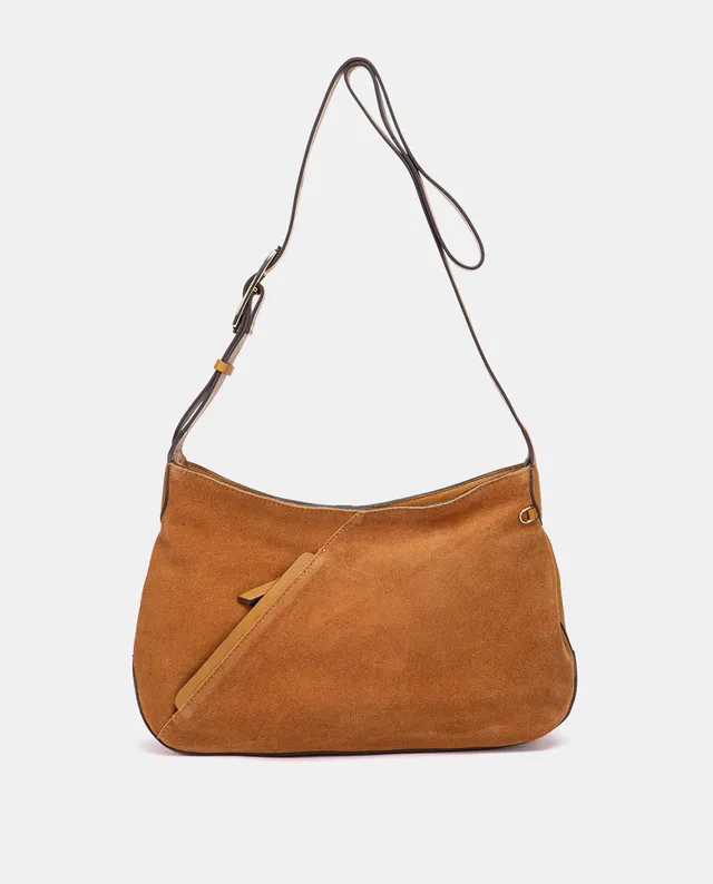 bandolera-abbacino-en-piel-lisa-y-serraje-cognac-asa-regulable-y-bolsillo-exteri image 1