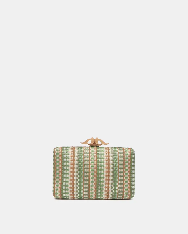 abbacino-bolso-fiesta-cuadrado-verde-estampado-cadena image 1