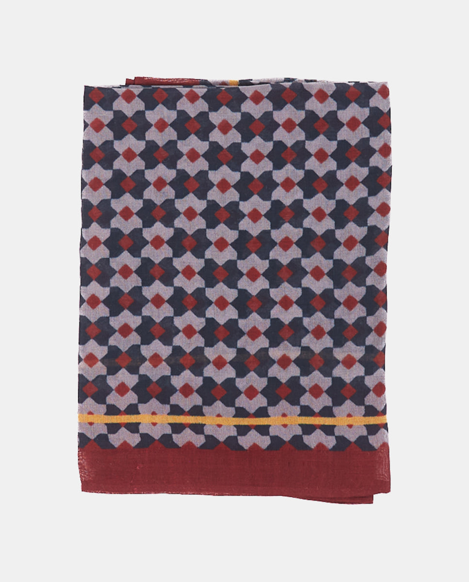 abbacino-bandana-de-seda-burdeos-con-estampado-geom-trico image 6